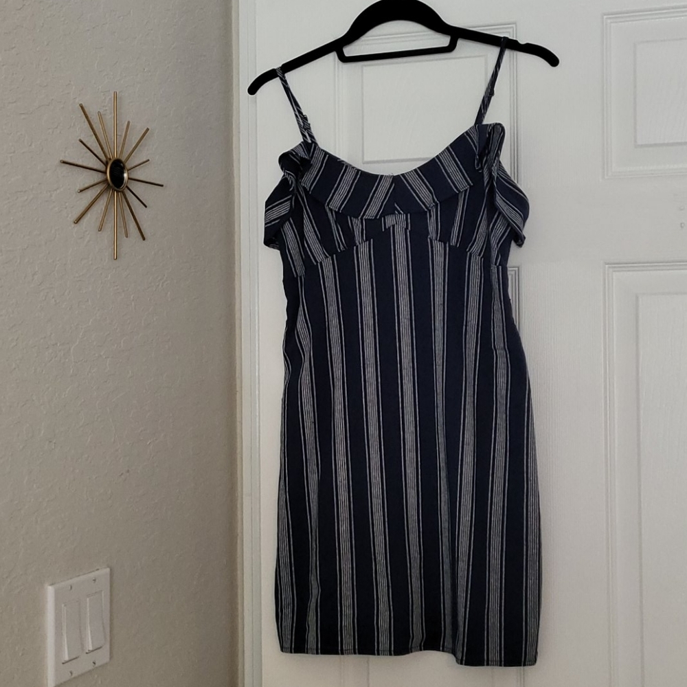 Forever 21 striped navy blue dress